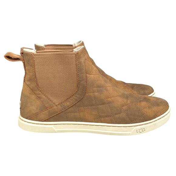 UGG Women’s Hollyn Deco Quilted Brown Slip On Ankle Boots Size US 9 - Picture 1 of 9